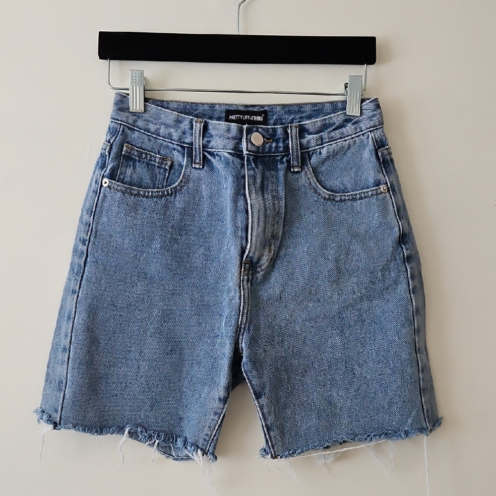 PrettyLittleThing Blue Denim Shorts
